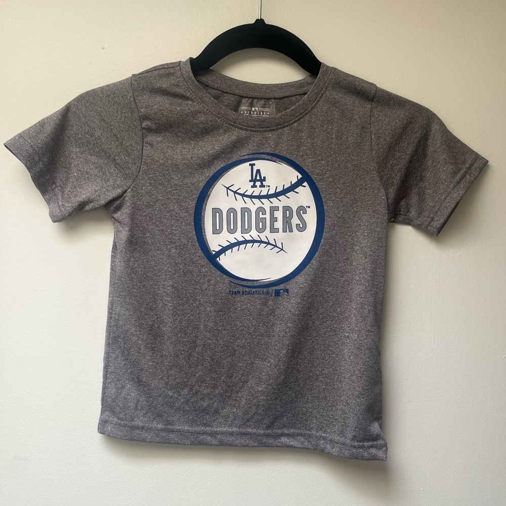 Kids Gray and Blue Dodgers Tee